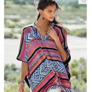 Peruvian Connection Chancay Pima Cotton Poncho os NWT